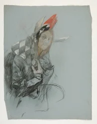 Studie eines Narren (ungenutzt), für die Suche nach dem Heiligen Gral (eine Serie von fünfzehn Gemälden für die Boston Public Library, abgeschlossen 1901)