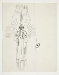 Studie eines Engels, für Die Suche nach dem Heiligen Gral (Serie von fünfzehn Gemälden für die Boston Public Library, abgeschlossen 1901)