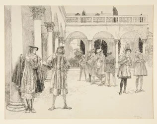 Der Hof des Palastes, aus Akt IV, Szene ii, Zwei Herren aus Verona