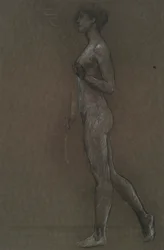 Unidentifizierte Figurenstudie für ein Wandgemälde im Pennsylvania State Capitol Building, Harrisburg, 1902-1911