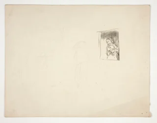 Frau am Fenster - nicht identifizierte Illustration