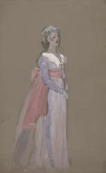 Frau im Empire-Kleid - Kostümstudie für La Tosca