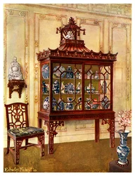 Geschnitztes China-Gehäuse im chinesischen Stil von Chippendale, 1911-1912