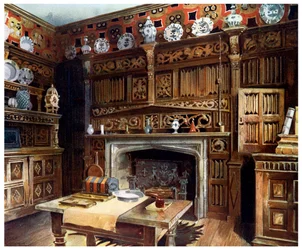 Das getäfelte Arbeitszimmer in Groombridge Place, Kent, 1910