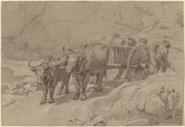 Ochsen und Kippwagen