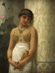 Ein ägyptisches Mädchen mit einem Sistrum, 1886