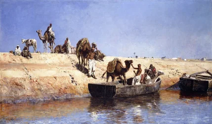Eine Einschiffung von Kamelen am Strand von Sale, Marokko, 1880