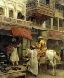 Straßenszene in Indien, ca. 1885