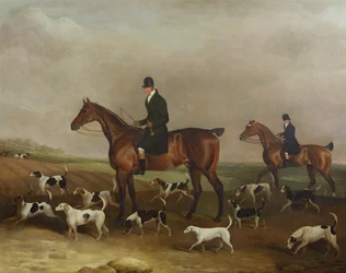 Michael Beverley mit seinem Peitscher und Harriers, 1831