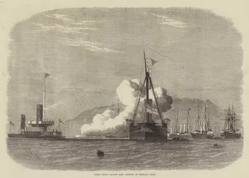 Schießversuche gegen HMS Glatton in Portland Roads