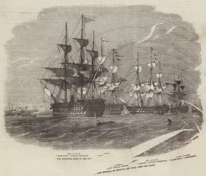 HM Divisionsschiffe der Kanonenbootflottille, vor Anker bei Ryde