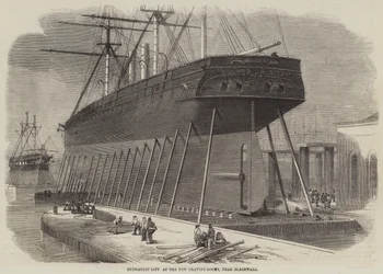 Hydraulischer Aufzug an den neuen Trockendocks, nahe Blackwall