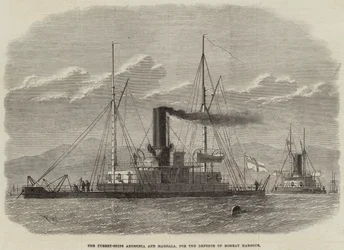 Die Turmschiffe Abyssinia und Magdala, zur Verteidigung des Bombay-Hafens