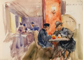 An der Bar, Seite aus Järnefelts Skizzenbuch