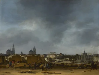 Ansicht von Delft nach der Explosion von 1654