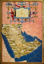 Karte von Arabien, angefertigt von Egnazio Danti (1536-1586) um 1567. Bemalung der Schränke im Saal der geografischen Karten. Palazzo Vecchio, Sala del Mappamondo, Florenz