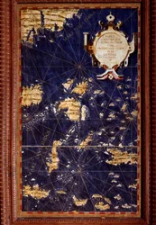 Karte der Molukken, angefertigt von Egnazio Danti (1536-1586), italienischem Mathematiker, Kosmografen und Architekten. Um 1567. Florenz, Palazzo Vecchio, Sala del Mappamondo
