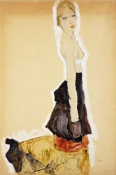 Kniendes Mädchen mit spanischem Rock, 1911