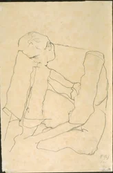 Sitzender Mann (verso)