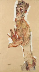 Selbstbildnis mit gespreizten Fingern, 1911