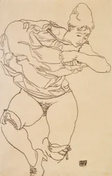 Sich entkleidende Frau, 1917