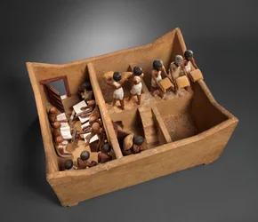 Modell eines Getreidespeichers mit Schreibern aus dem Grab von Meketre, ca. 1981–1975 v. Chr.