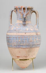 Blau bemalte Ibex-Amphore aus Malqata, ca. 1390–1353 v. Chr.