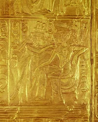 Detail vom Goldenen Schrein, aus dem Grab von Tutanchamun (ca. 1370-1352 v. Chr.) Neues Reich