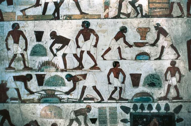 Gießereibetrieb, Südwand des Grabes von Rekhmire, Neues Reich (Wandmalerei)