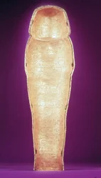 Inneres eines der kanopischen Särge, aus dem Grab von Tutanchamun (ca. 1370-1352 v. Chr.) Neues Reich