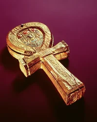 Spiegelkasten in Form eines Ankh, aus dem Grab von Tutanchamun (ca. 1370-1352 v. Chr.) Neues Reich