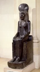 Statue der löwenköpfigen Göttin Sachmet, aus dem Tempel der Mut, Karnak, Neues Reich, ca. 1391-1353 v. Chr.