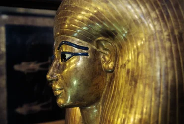 Sarkophag von Tjuya, aus dem Grab von Yuya und Tjuya, Tal der Könige, Ägypten, ägyptische Zivilisation, Neues Reich, 18. Dynastie, (Detail)