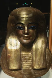 Yuyas Totenmaske, aus dem Grab von Yuya Tjuya, Tal der Könige, Ägypten, ägyptische Zivilisation, Neues Reich, Dynastie XVIII
