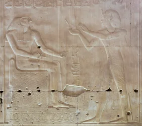 Basrelief, Tempel von Seti I, Abydos, Ägypten