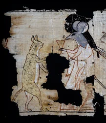Papyrus mit satirischer Szene (Detail)