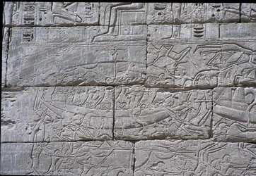 Das Seevolk, Seeschlacht von Ramses III., Medinet Habu, 1195-64 v. Chr.