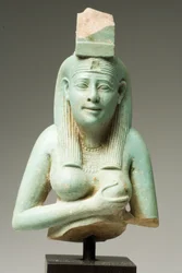 Fragment von Isis, Spätzeit (Faience)