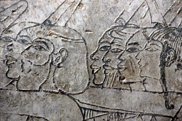 Altes Ägypten, Wandmalerei, asiatische Gefangene, Amarna-Stil, Grab von Ramose, Tal der Adligen, Theben