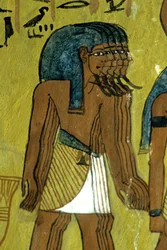 Altes Ägypten, Wandmalerei, Götter begleiten Ra auf der Sonnenbarke, Grab des Sennedjem, Theben
