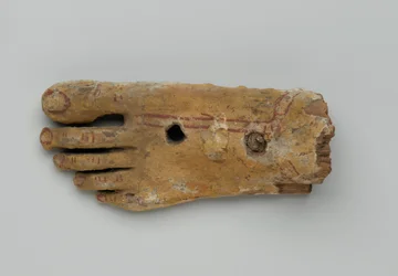 Linker Fuß von einem anthropoiden Sarg, 30 v. Chr.-2. Jahrhundert n. Chr.