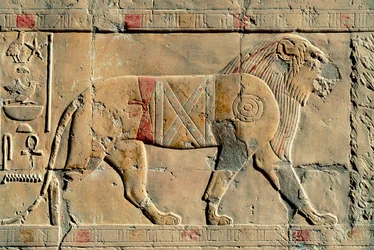 Löwe, Senenmut, Tempel von Hatschepsut, Deir el-Bahari, Ägypten