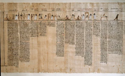 Ägyptische Antiquität: Papyrus eines Totenbuchs. Ptolemäische Zeit. Turin, Ägyptisches Museum