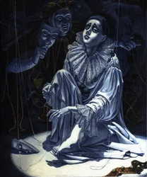 Trauriger Pierrot-Puppe