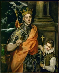 Heiliger Ludwig, König von Frankreich, und ein Page