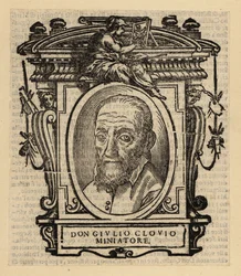 Porträt von Giorgio Giulio Clovio, Illuminator, Miniaturist und Maler, geboren in Kroatien, aktiv in der Renaissance in Italien