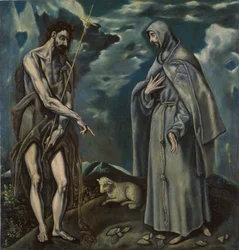 Der heilige Johannes der Täufer und der heilige Franziskus von Assisi