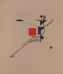Der Neue. Figurine für die Oper „Sieg über die Sonne“ von A. Krutschenych, 1920-1921
