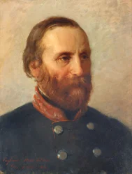 Lebensgetreues Porträt des Generals Giuseppe Garibaldi