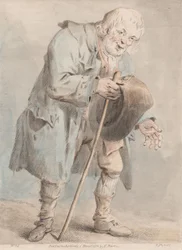 Bettelnder alter Mann